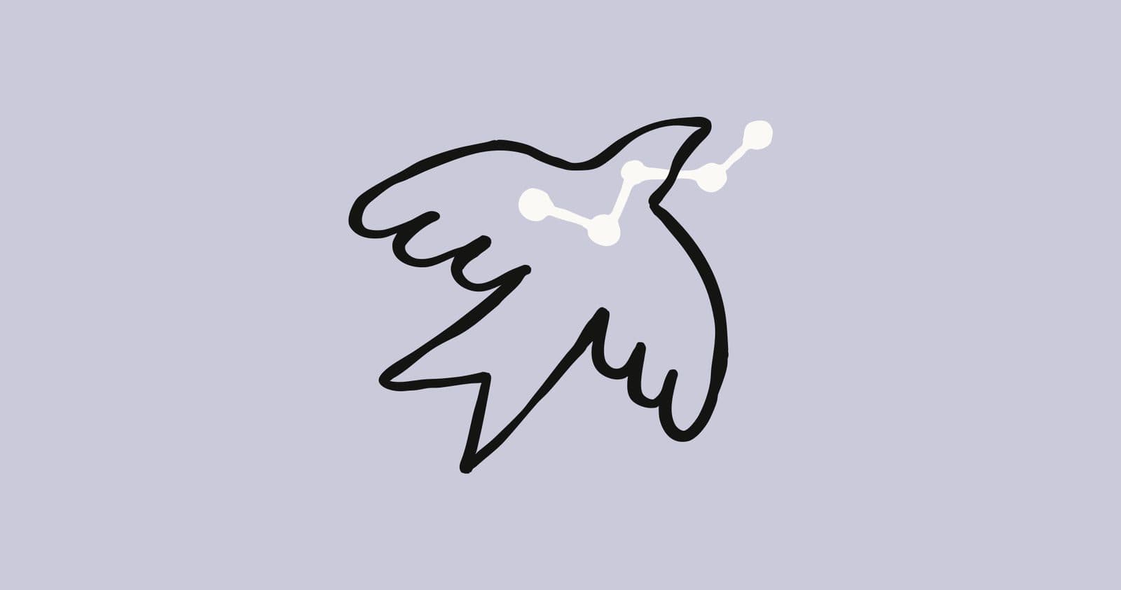 Il marchio Anthropic con l'uccello stilizzato su un fondo lilla piatto, l'immagine del brand usata nei suoi post di annuncio