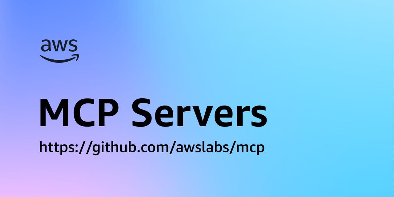 Cartão de repositório do GitHub com o texto 'MCP Servers' e o logo da AWS acima da URL github.com/awslabs/mcp