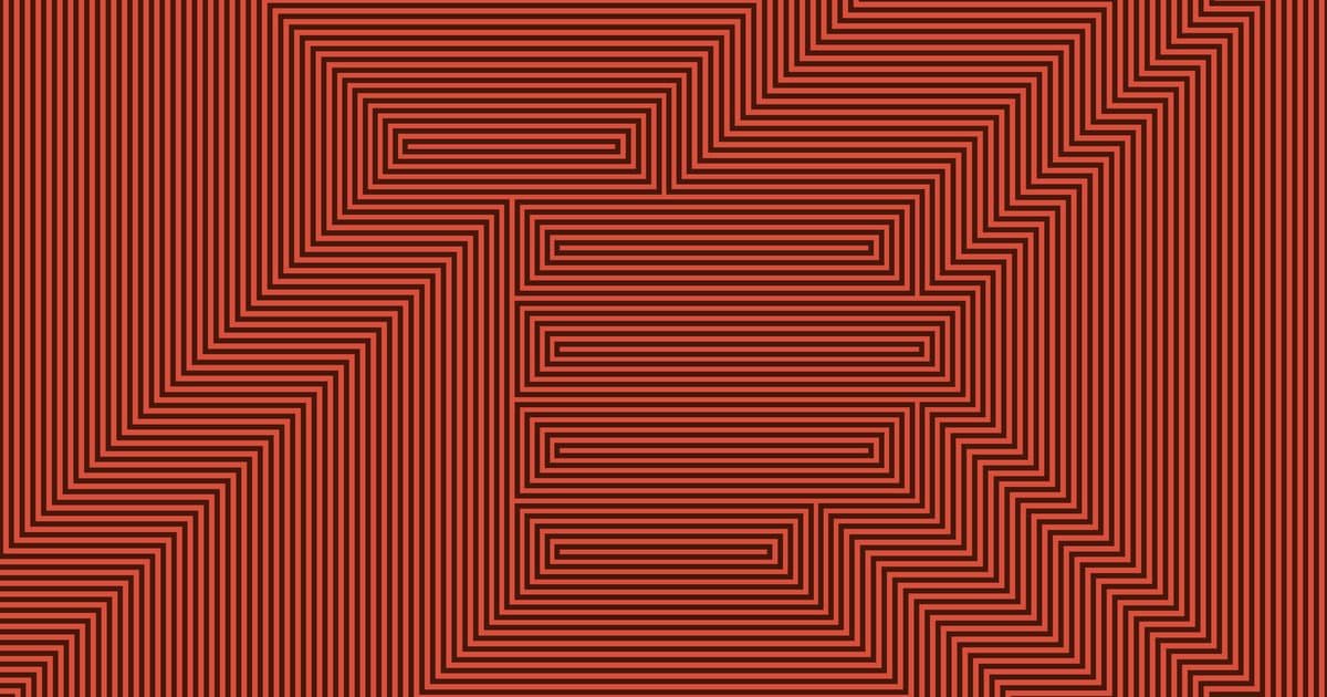 Imagen de marca de Index Ventures, un patrón abstracto de laberinto rojo