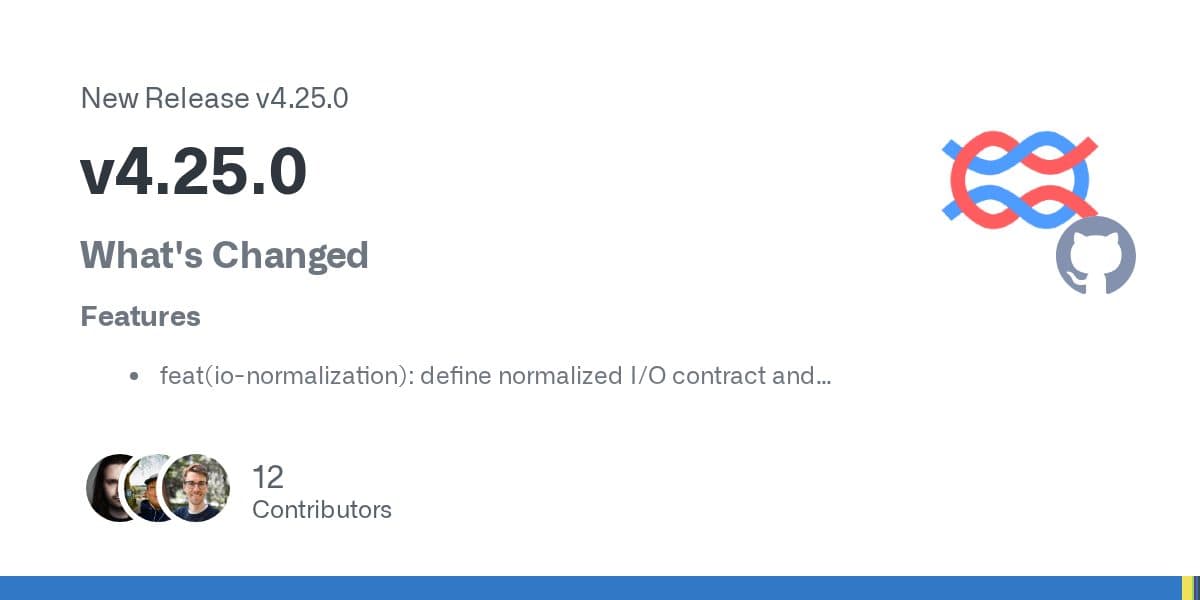 Carte de la page de publication GitHub pour Langfuse v4.25.0 affichant un titre What’s Changed et 12 contributeurs