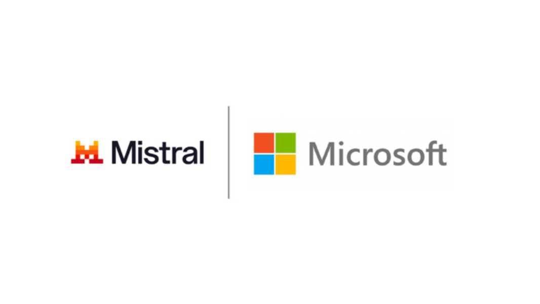 The Mistral and Microsoft logos side by side