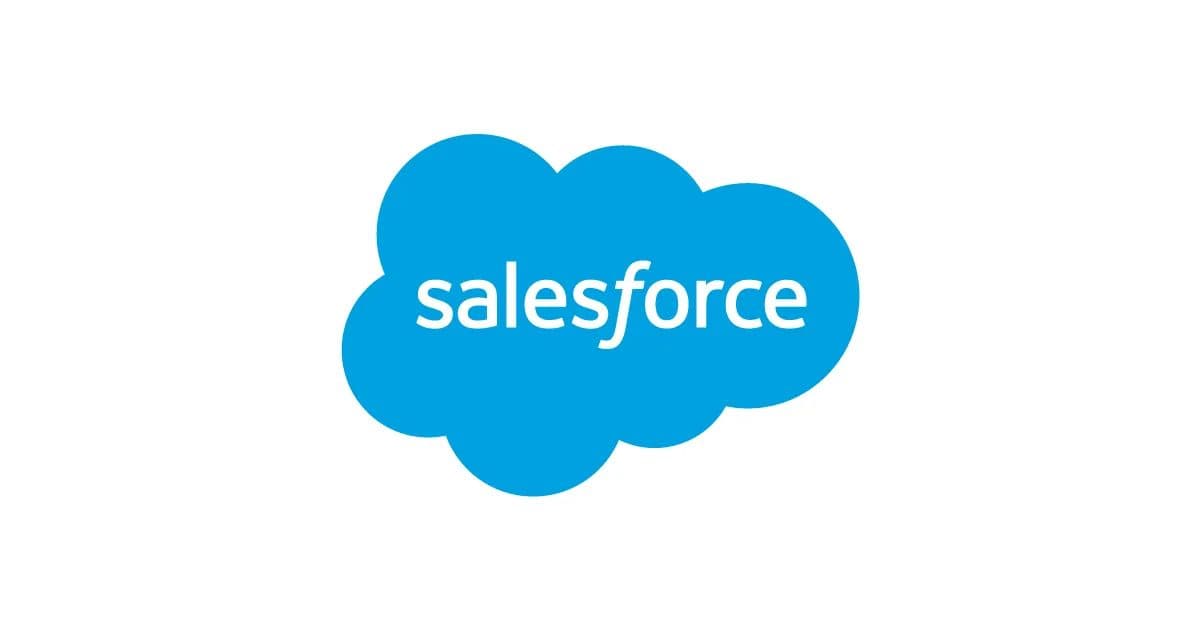 O logotipo azul da Salesforce sobre fundo branco.