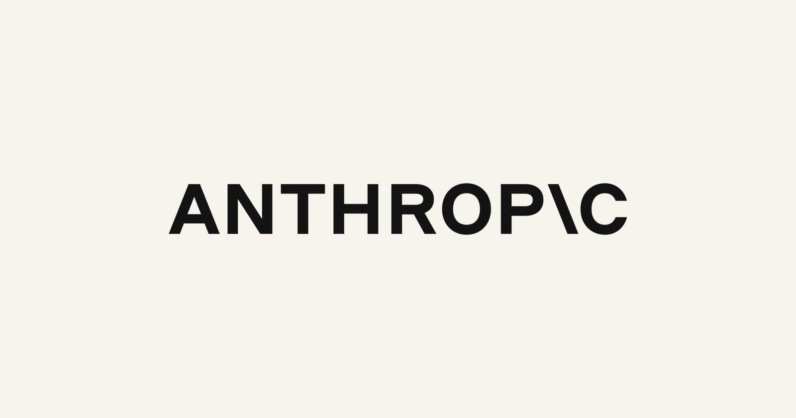 O logotipo da Anthropic em preto sobre fundo creme