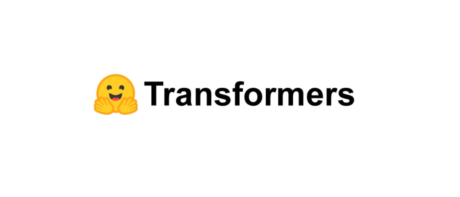 흰 배경 위에 Hugging Face 이모지 로고 옆으로 Transformers 워드마크가 놓인 Hugging Face Transformers 프로젝트 카드.