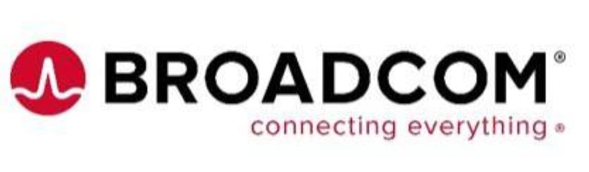 흰 배경에 Broadcom 로고와 'connecting everything' 문구가 보입니다