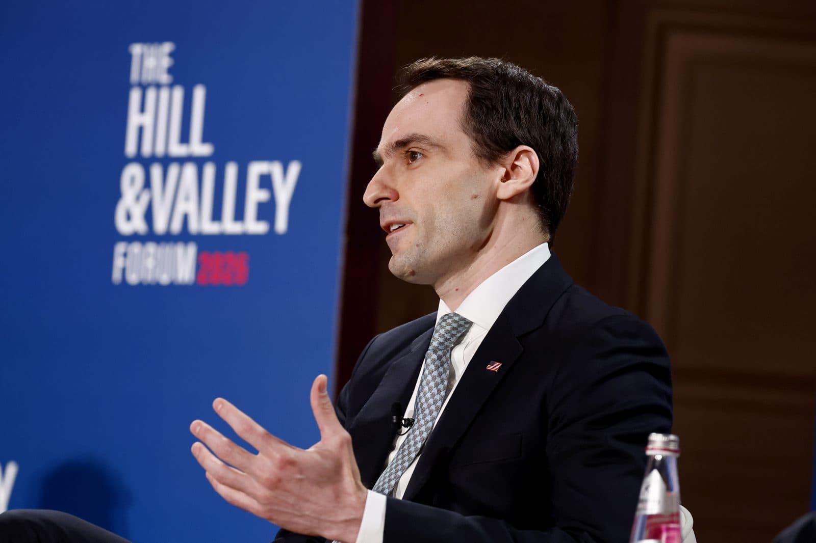 White House OSTP Director Michael Kratsios speaking on stage at the Hill & Valley Forum